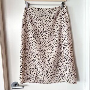 Kittenish Cream and Black Spotted A-Line Skirt